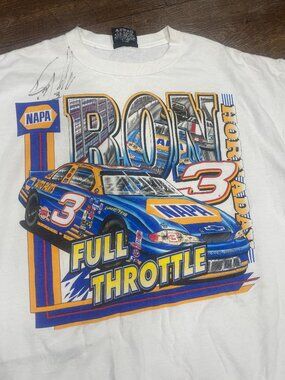 Vintage Ron Hornaday Jr #3 NAPA NASCAR Double Sided Tee Size 2XL Signed